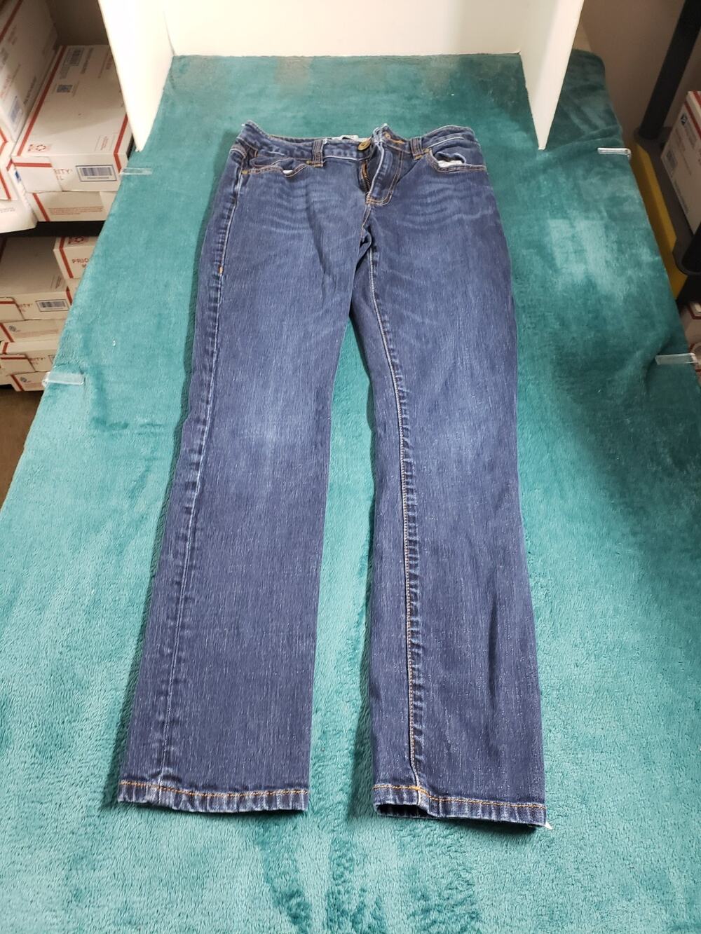 Cabi Jeans Size 4 Womens Blue Pants Ladies Stretch Denim High Rise Straight
